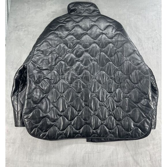 Free People Larmarque BERUKA QUILTED LEATHER JACKET Size XSmall/ Small Black - Picture 8 of 15